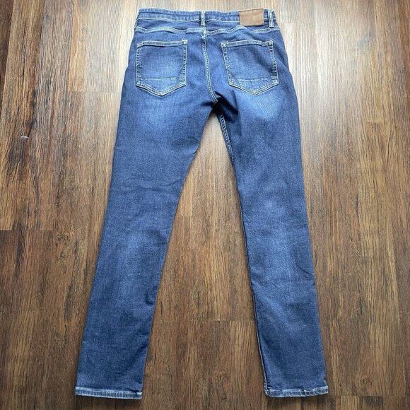 All Saints Rex Jeans Stretch Slim Fit Dark Blue Denim Button Fly Men’s 32 x 32 - Picture 2 of 10